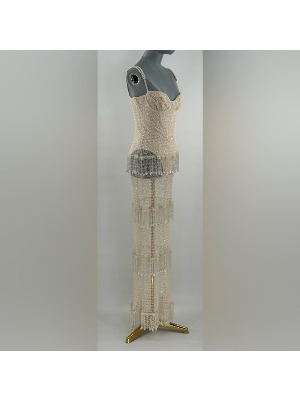 🆕 PATBO 🧿 NWOT Crochet Bloom Beaded Tiered Maxi Dress, Off White - Sz 12 BR44 - Picture 10 of 16